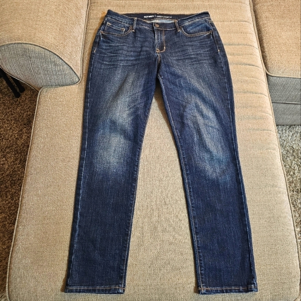 Old Navy Curvy Profile Skinny Mid-Rise Goldrn Gate Denim Jeans 10 Short